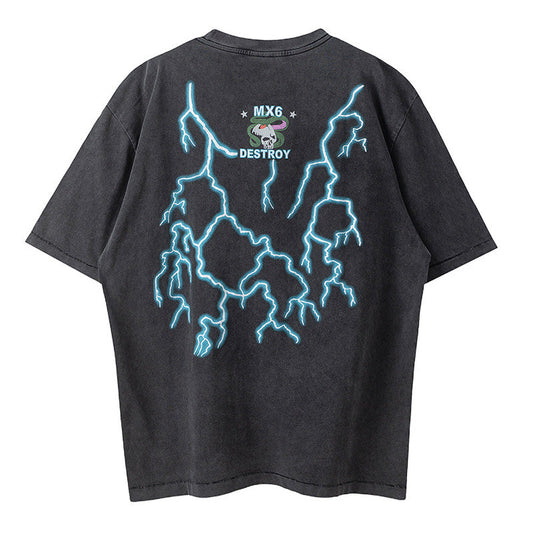 SAINT MICHAEL + TEFLON DISCO Distressed Printed Cotton-Jersey T-Shirt