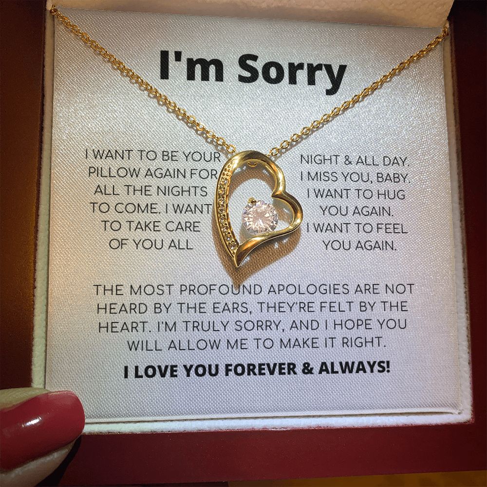 Apology Necklace For Her - I Want To Be Your Pillow - Forever Love Necklace