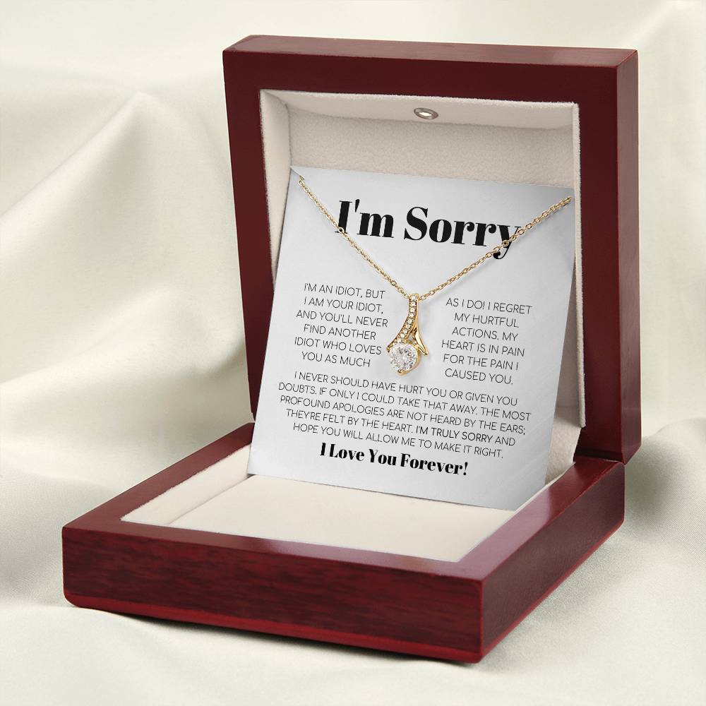 Apology Gift For Her - I Regret My Hurtful Actions - Alluring Beauty Necklace with Message Card
