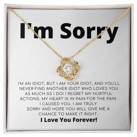 Apology Gift For Her - I Regret My Hurtful Actions - Love Knot Necklace