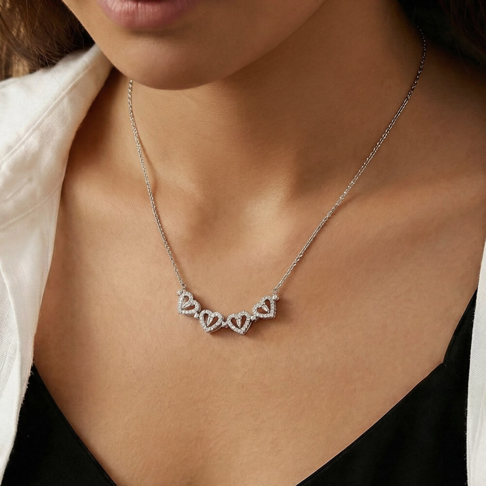 Apology Gift For Her - I Still Love You, Always - Magnetic Hearts Necklace