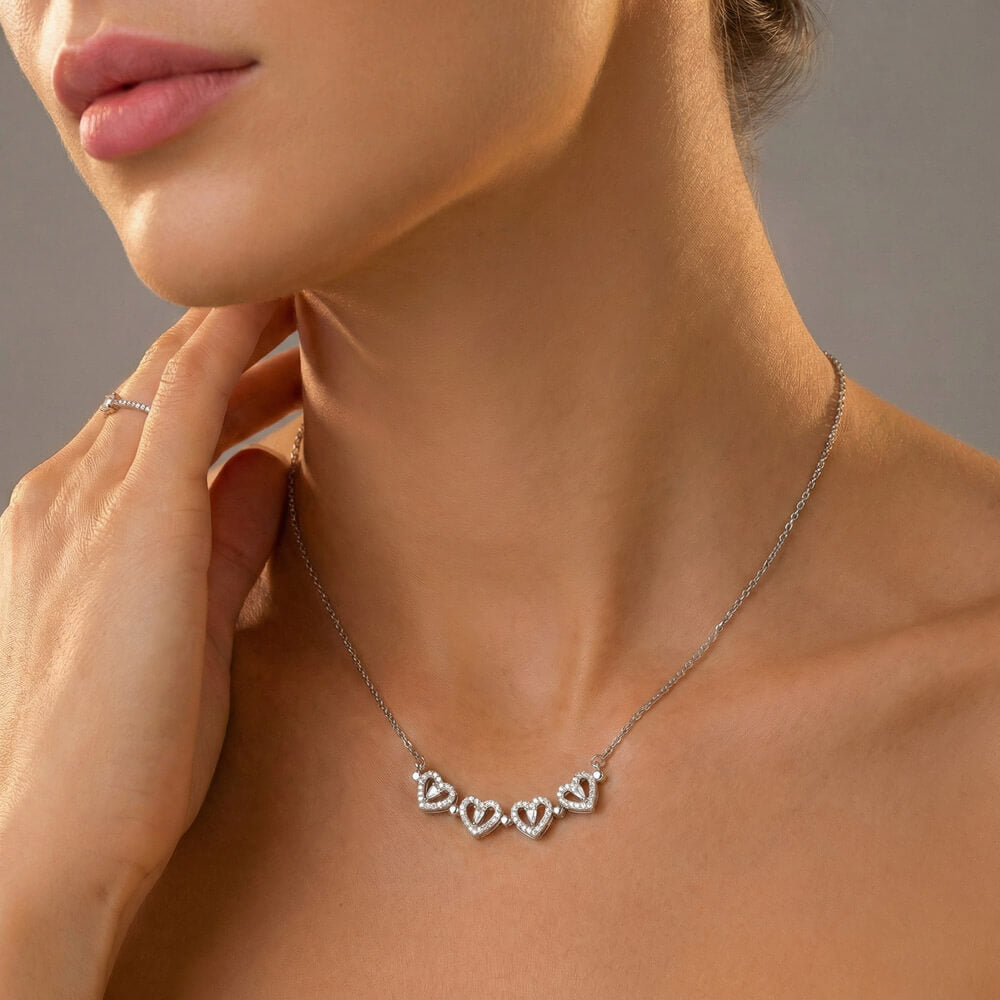 Apology Gift For Her - I Still Love You, Always - Magnetic Hearts Necklace