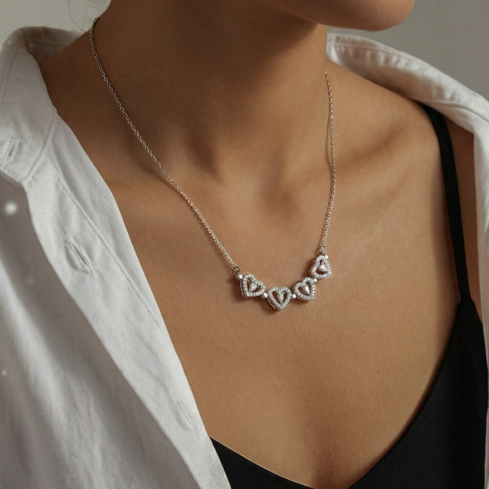 Apology Gift For Her - I Still Love You, Always - Magnetic Hearts Necklace