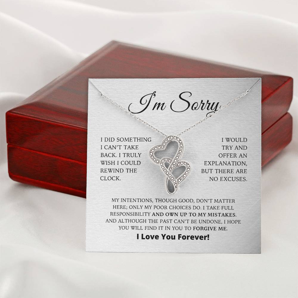 Apology Gift For Her - Heart-to-Heart Pendant Necklace