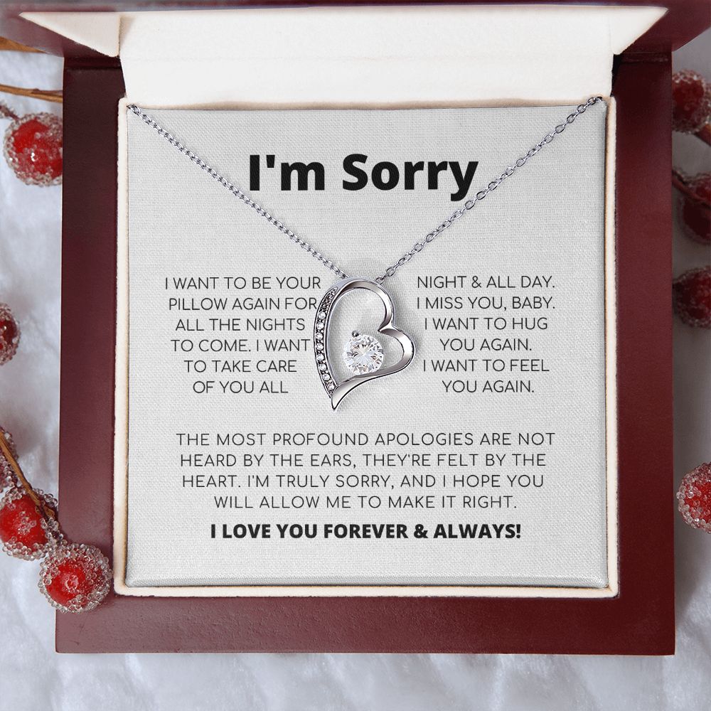 Apology Necklace For Her - I Want To Be Your Pillow - Forever Love Necklace