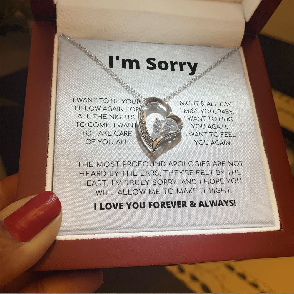 Apology Necklace For Her - I Want To Be Your Pillow - Forever Love Necklace