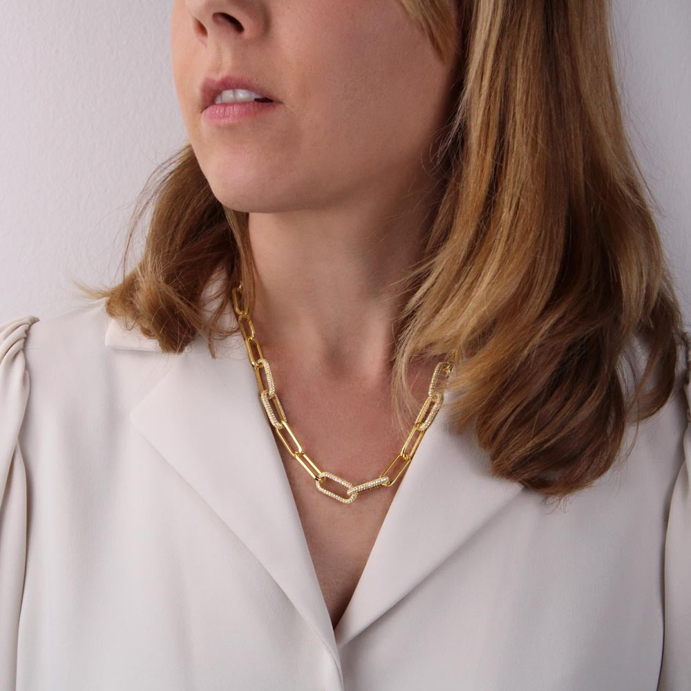 Apology Gift For Her - CZ Paperclip Chain