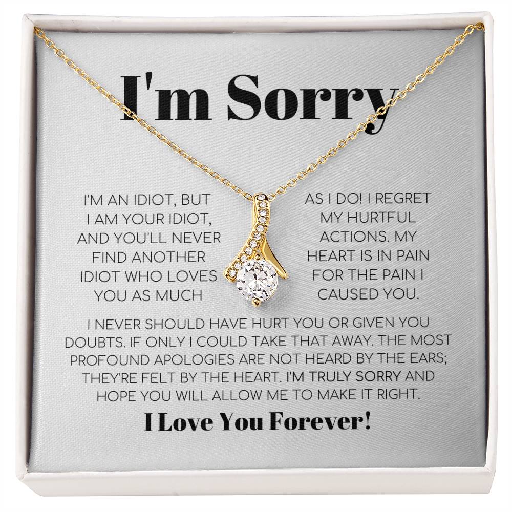 Apology Gift For Her - I Regret My Hurtful Actions - Alluring Beauty Necklace with Message Card