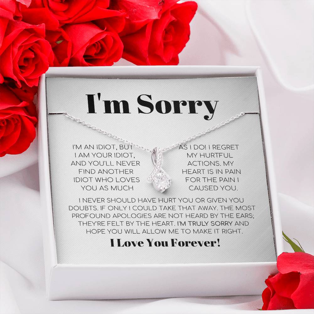 Apology Gift For Her - I Regret My Hurtful Actions - Alluring Beauty Necklace with Message Card