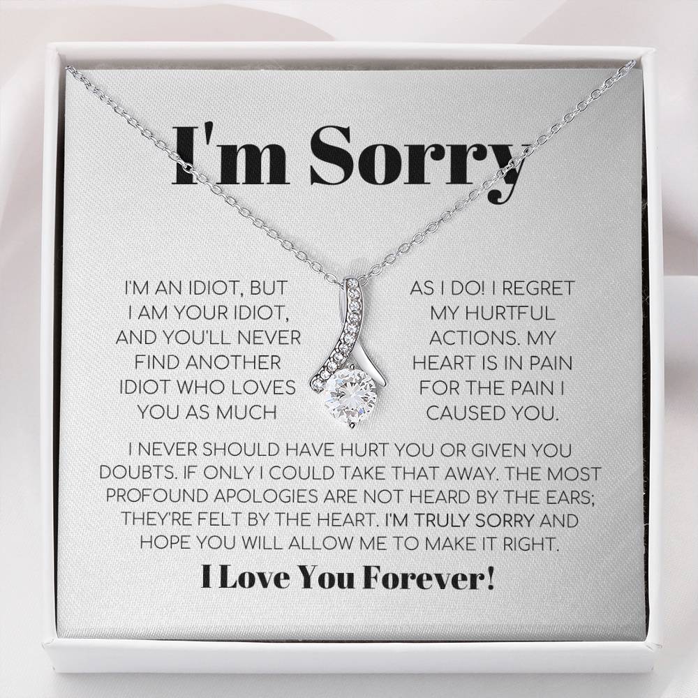 Apology Gift For Her - I Regret My Hurtful Actions - Alluring Beauty Necklace with Message Card