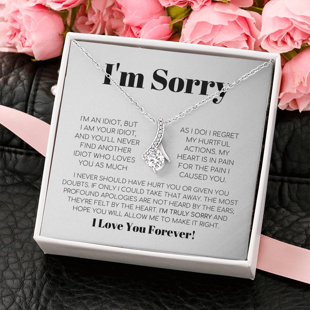 Apology Gift For Her - I Regret My Hurtful Actions - Alluring Beauty Necklace with Message Card