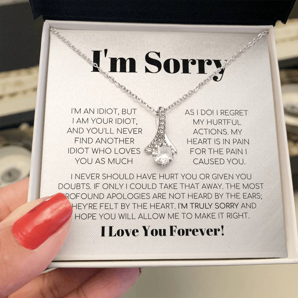 Apology Gift For Her - I Regret My Hurtful Actions - Alluring Beauty Necklace with Message Card