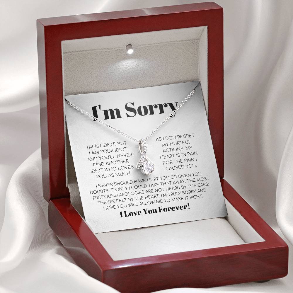 Apology Gift For Her - I Regret My Hurtful Actions - Alluring Beauty Necklace with Message Card