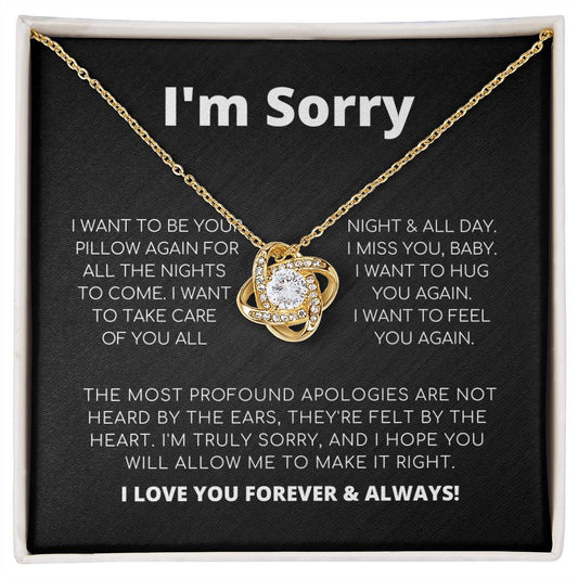 Apology Gift For Her - I Want To Feel You Again - Love Knot Necklace