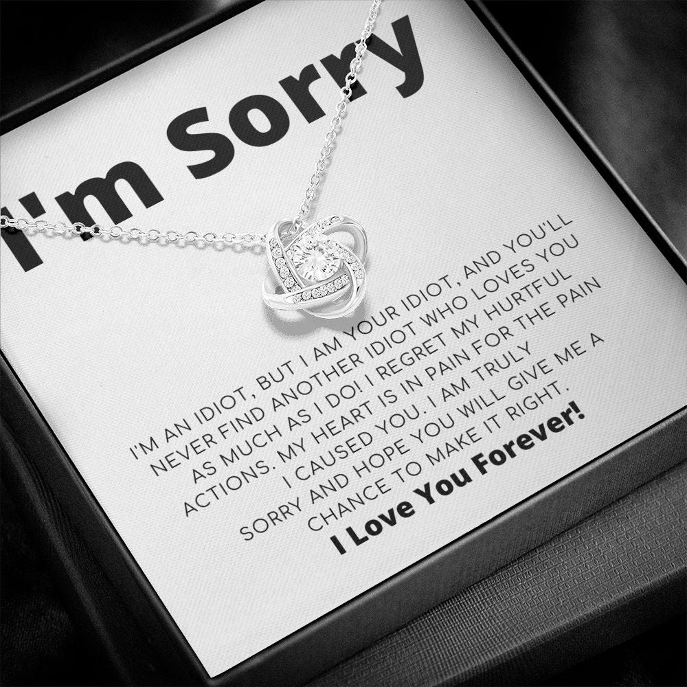 Apology Gift For Her - I Regret My Hurtful Actions - Love Knot Necklace