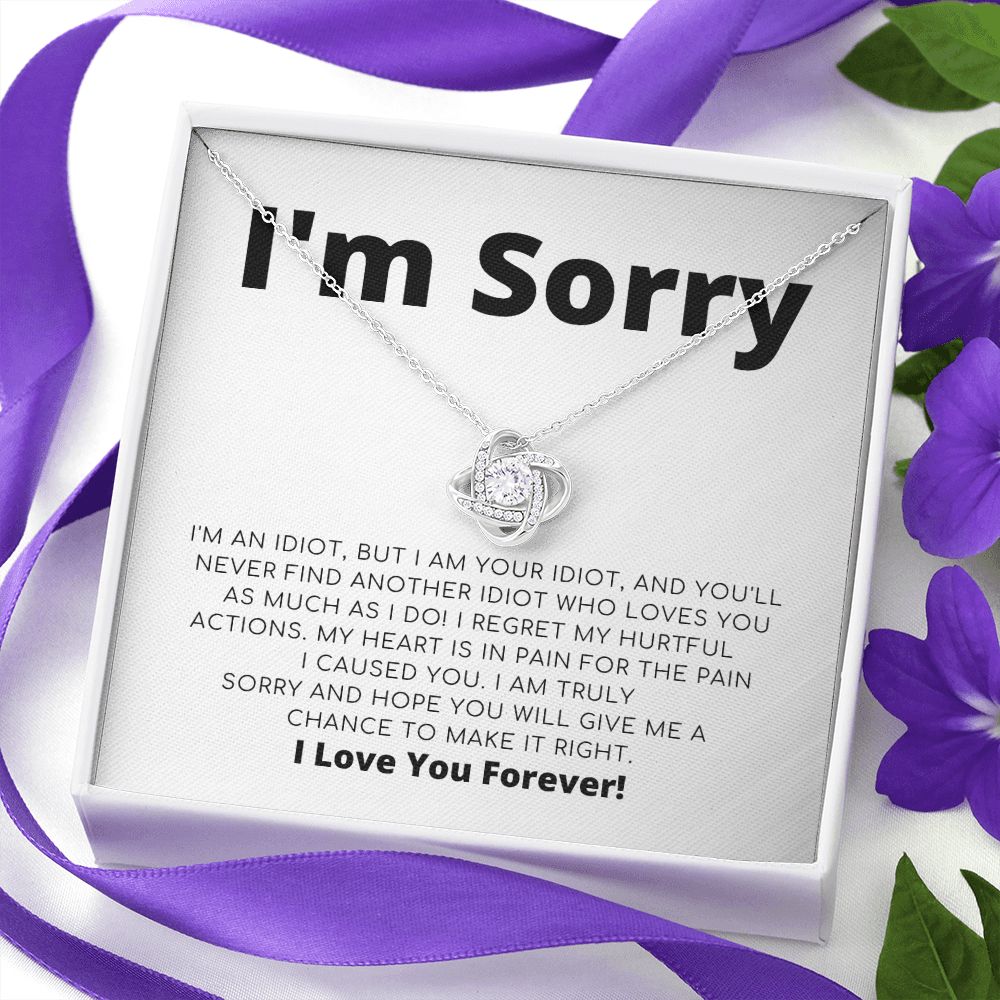Apology Gift For Her - I Regret My Hurtful Actions - Love Knot Necklace