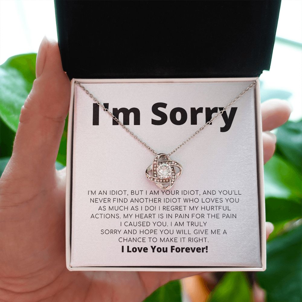 Apology Gift For Her - I Regret My Hurtful Actions - Love Knot Necklace
