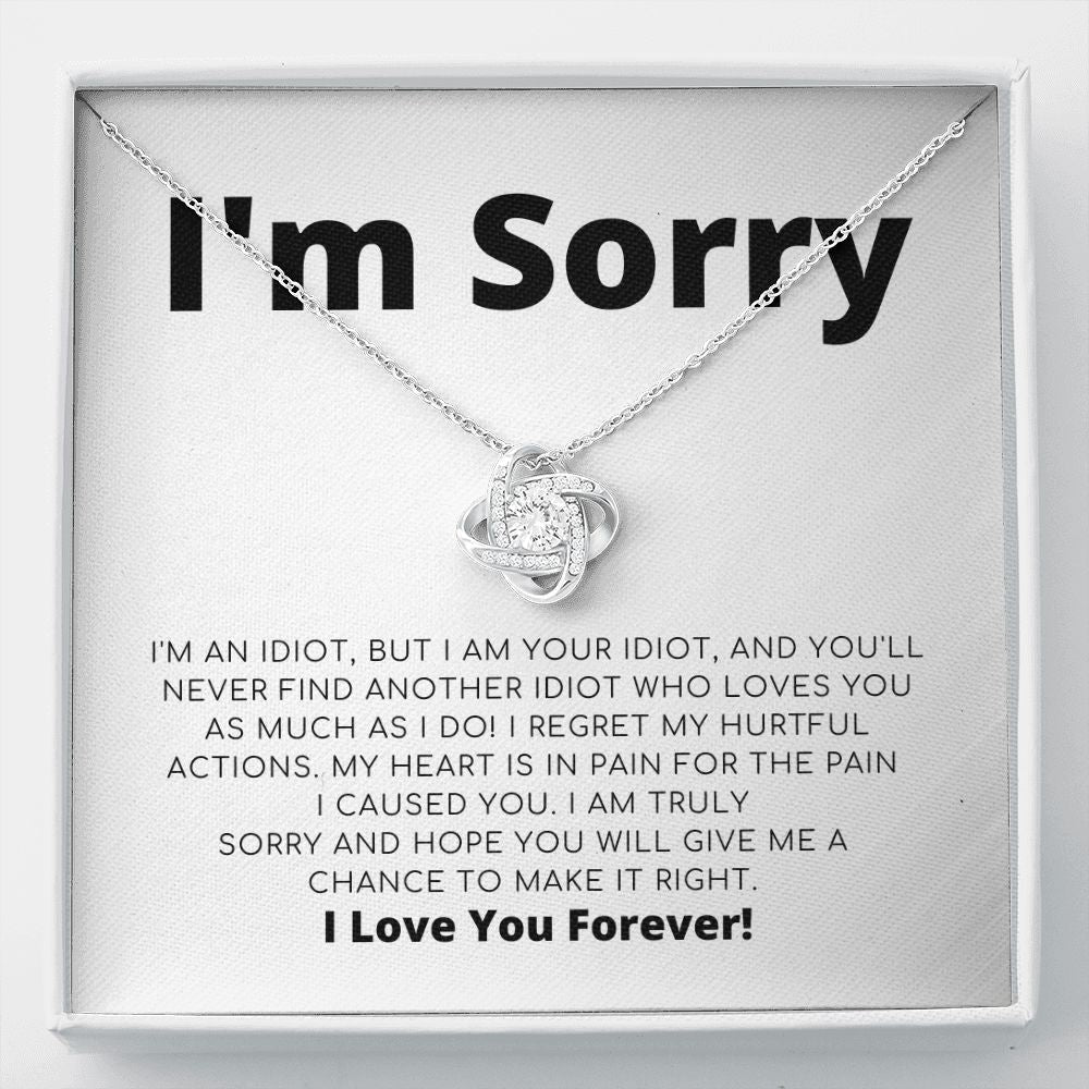 Apology Gift For Her - I Regret My Hurtful Actions - Love Knot Necklace