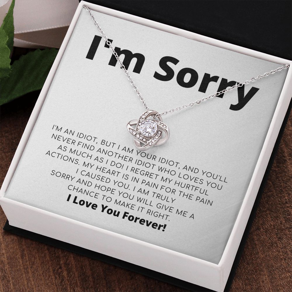 Apology Gift For Her - I Regret My Hurtful Actions - Love Knot Necklace
