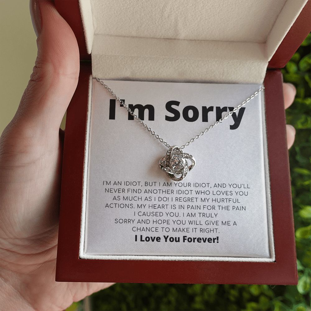 Apology Gift For Her - I Regret My Hurtful Actions - Love Knot Necklace