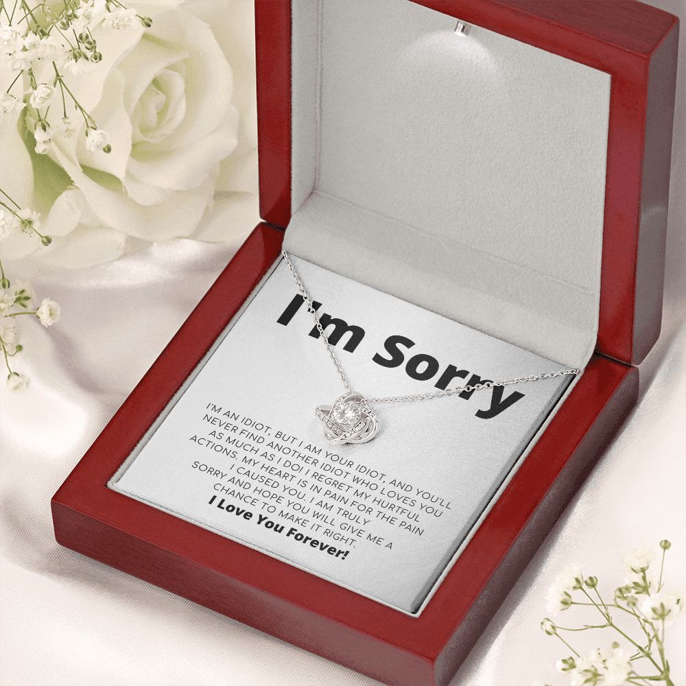 Apology Gift For Her - I Regret My Hurtful Actions - Love Knot Necklace