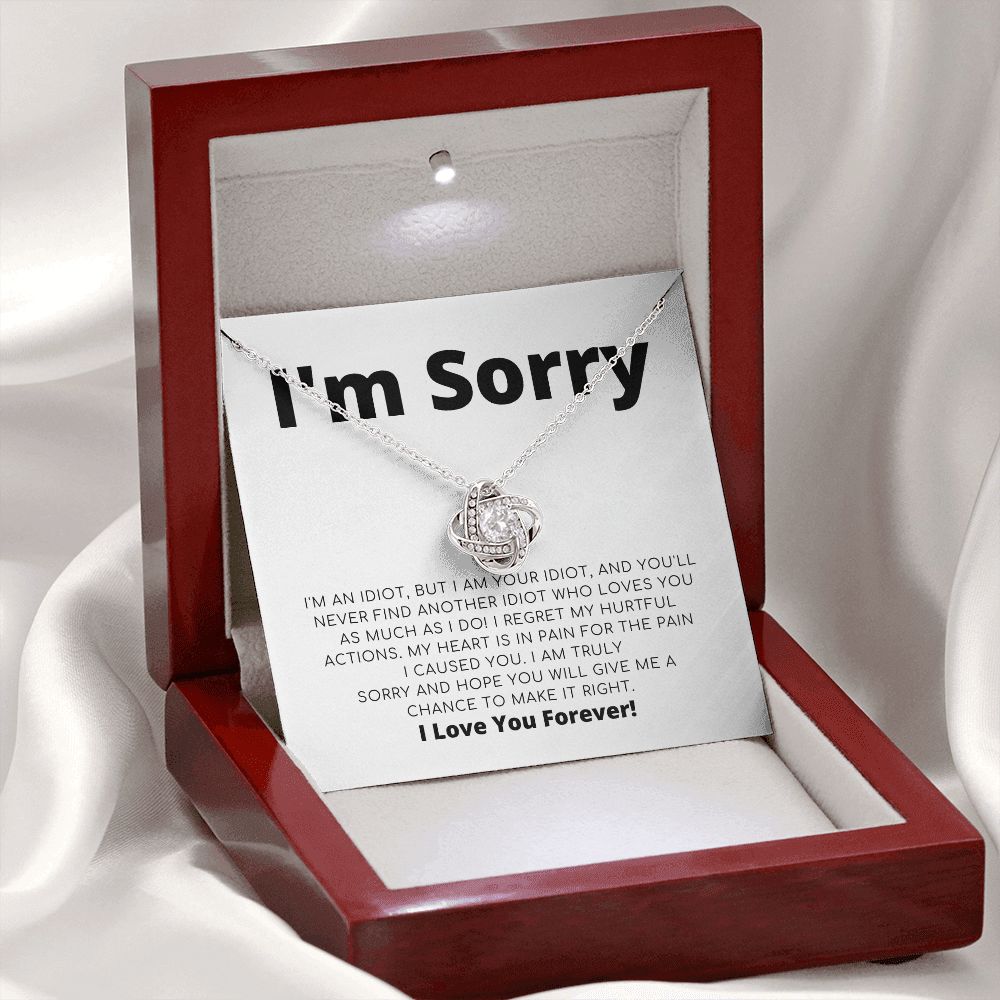 Apology Gift For Her - I Regret My Hurtful Actions - Love Knot Necklace