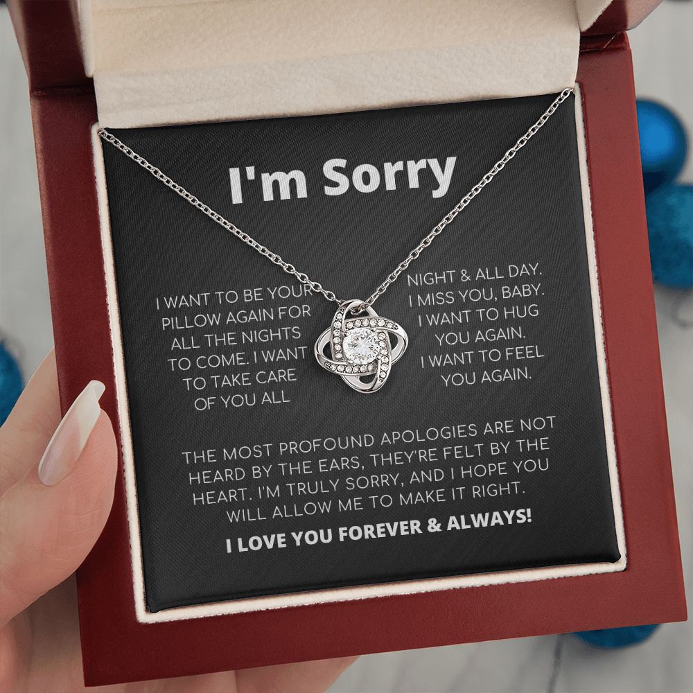 Apology Gift For Her - I Want To Feel You Again - Love Knot Necklace