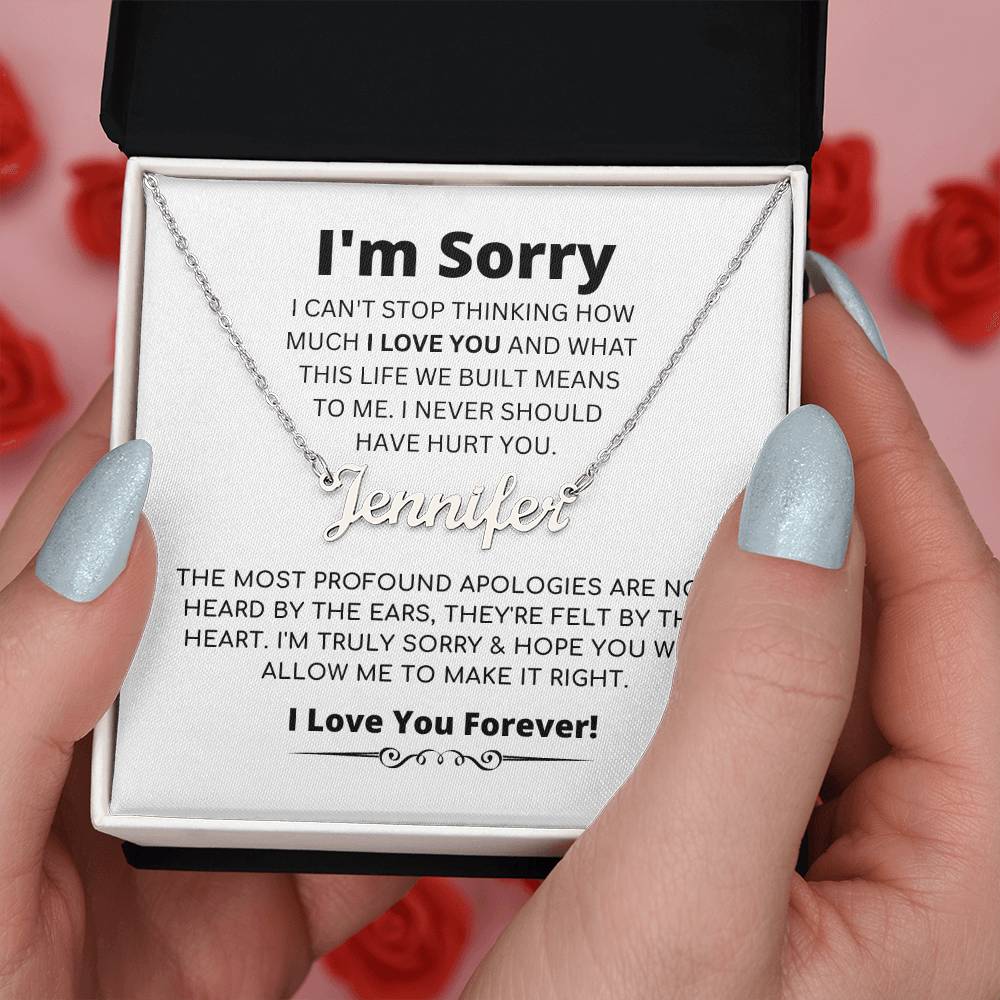 Apology Gift For Her - Personalized Name Necklace