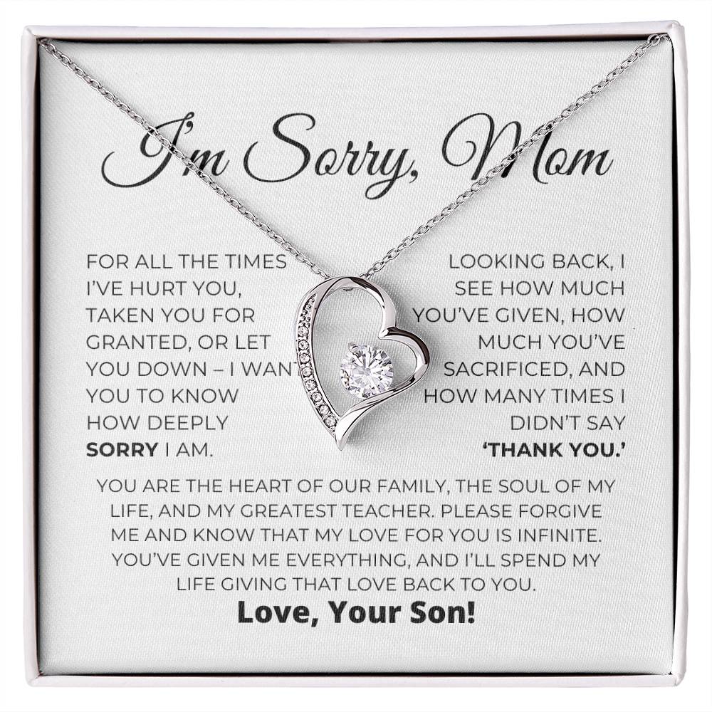 Apology Gift For Mom - Heart Of Our Family - Forever Love Necklace