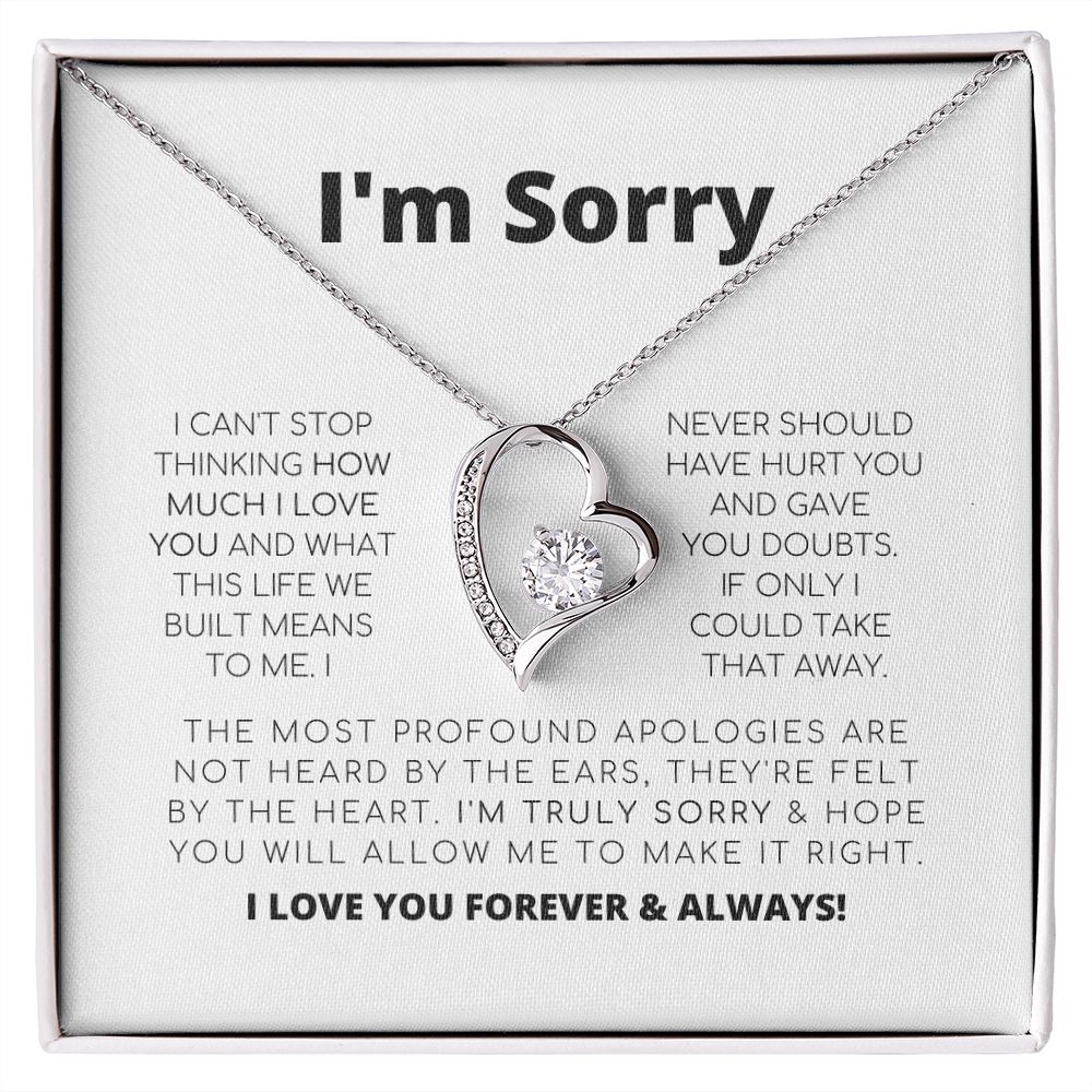 Apology Gift For Her - I'm Truly Sorry - Forever Love Necklace