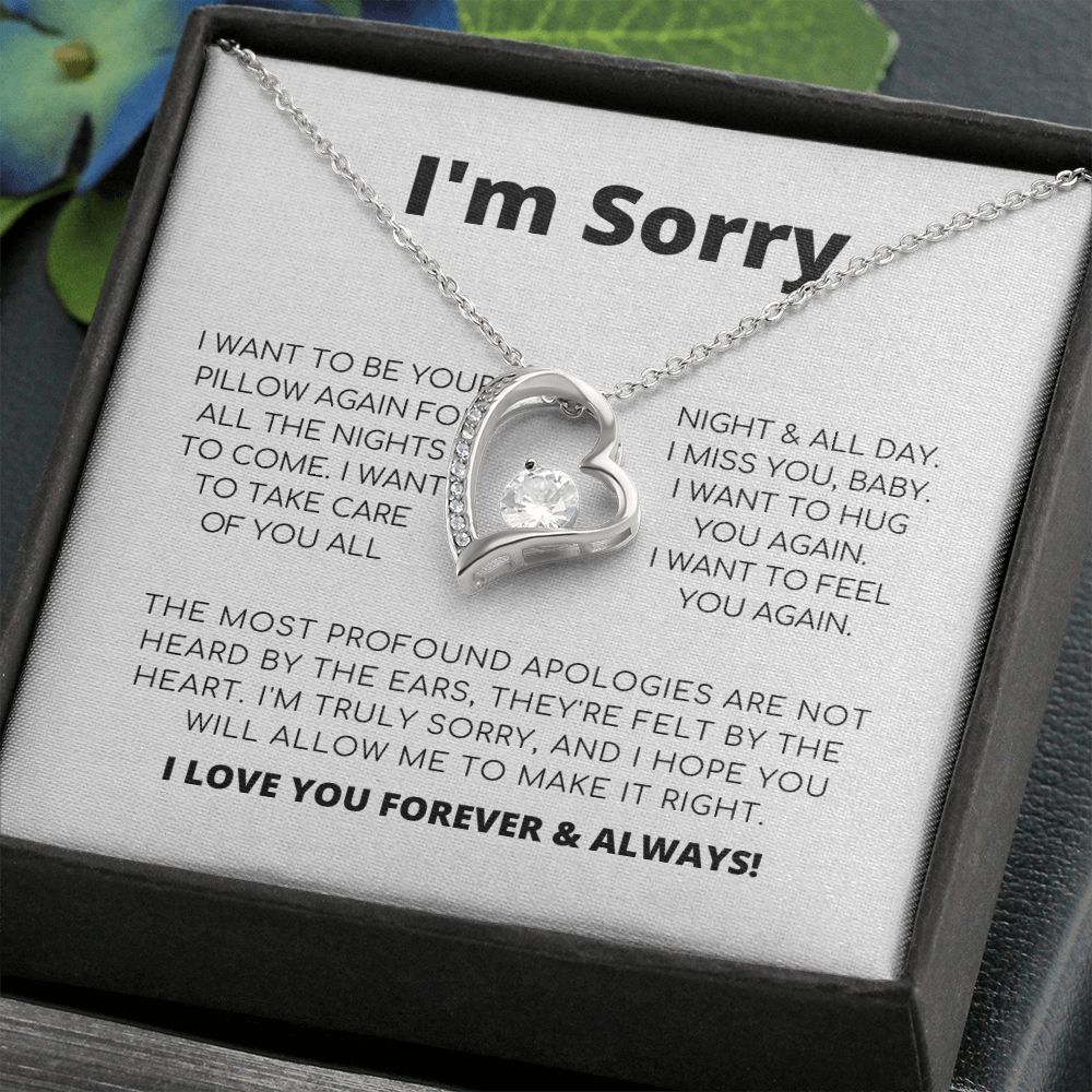 Apology Necklace For Her - I Want To Be Your Pillow - Forever Love Necklace