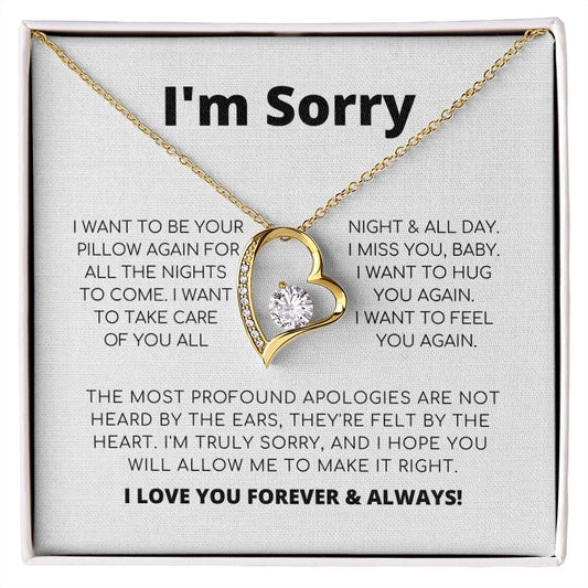 Apology Necklace For Her - I Want To Be Your Pillow - Forever Love Necklace