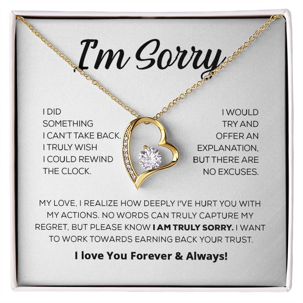 Apology Gift For Her - I'm Truly Sorry - Forever Love Necklace