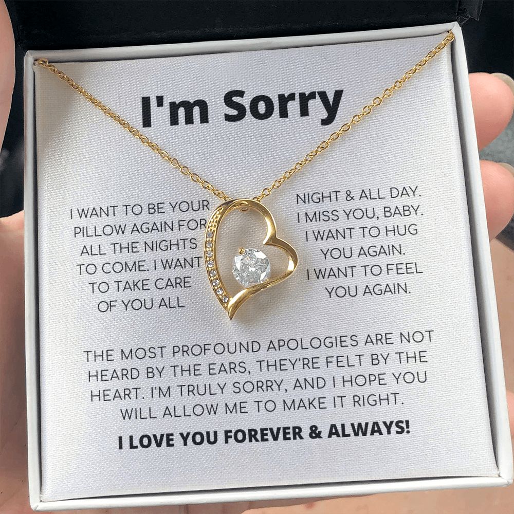 Apology Necklace For Her - I Want To Be Your Pillow - Forever Love Necklace