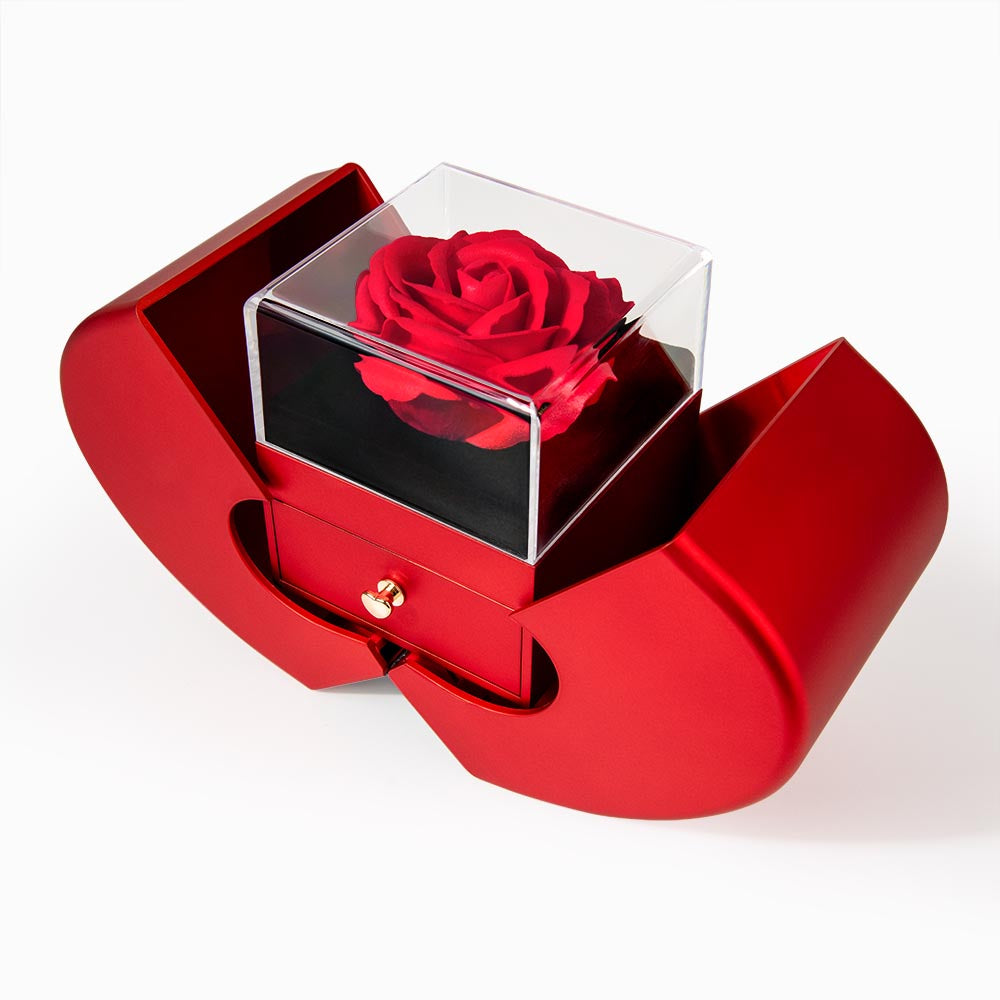 Apology Gift For Her - Love Knot Necklace with Red Heart Rose Box