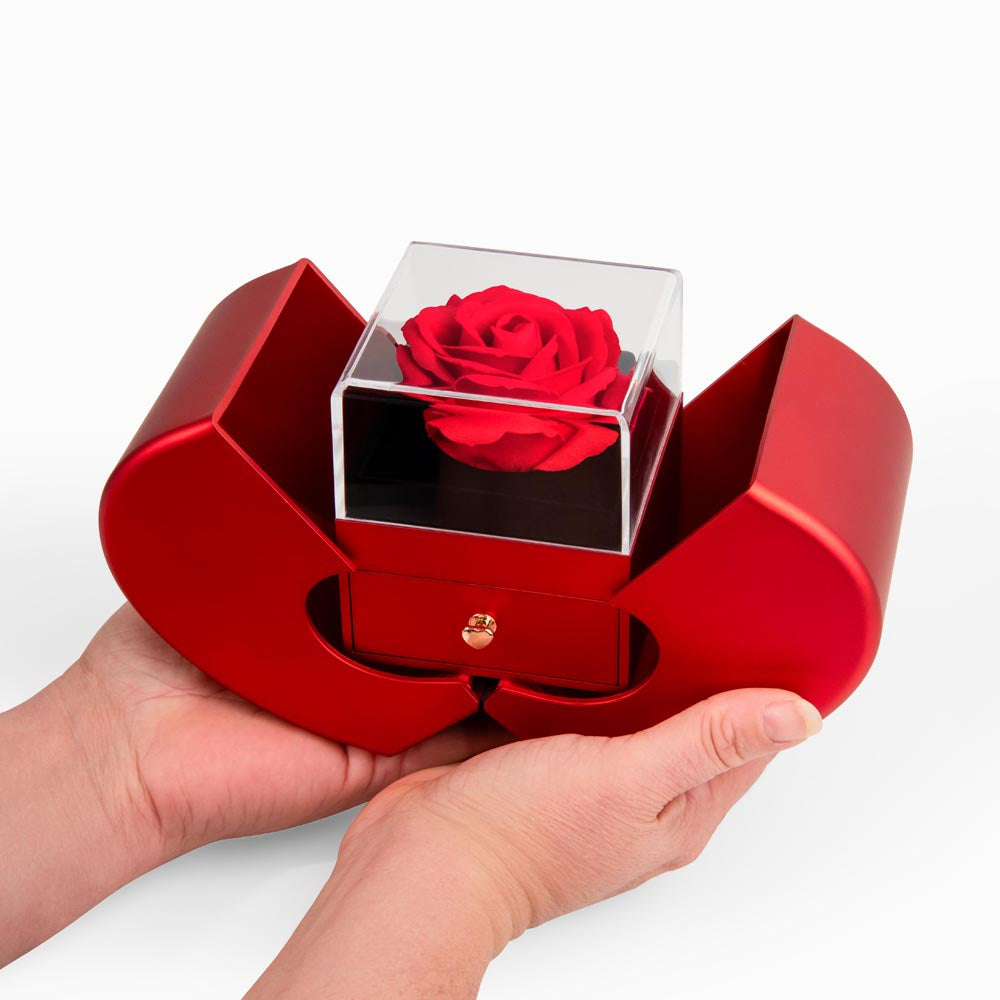 Apology Gift For Her - Love Knot Necklace with Red Heart Rose Box