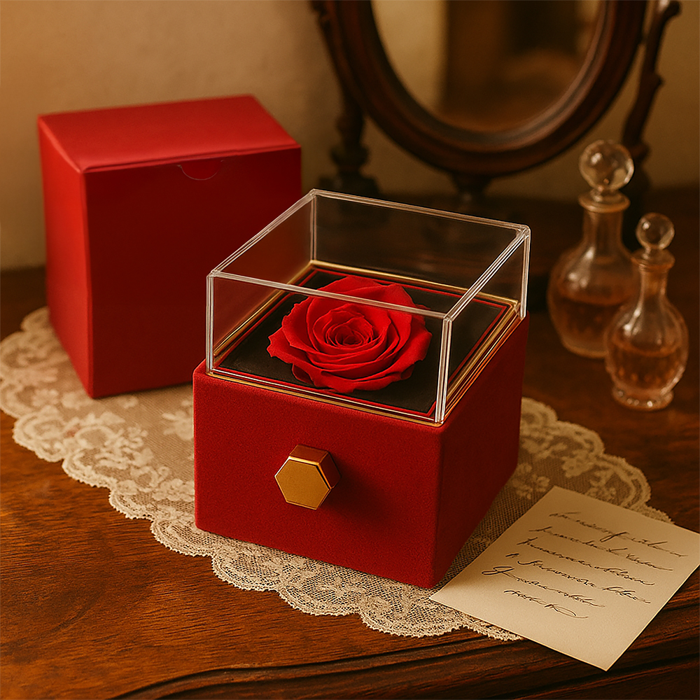 Apology Gift For Her - Love Knot with Rotating Rose Gift Box